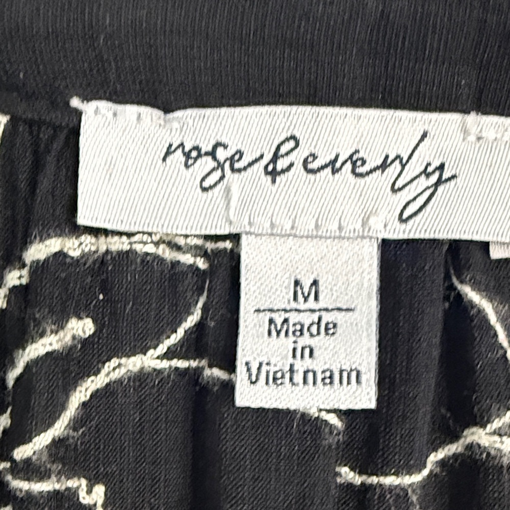 Revelry Black Midi Dress with Cream Floral Outline - Picture 3 of 5